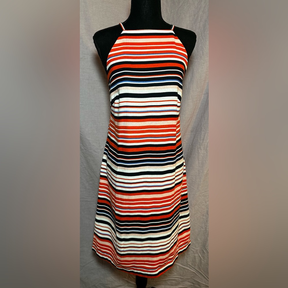 EUC Tommy Hilfiger Striped Linen Sleeveless Dress Size 10